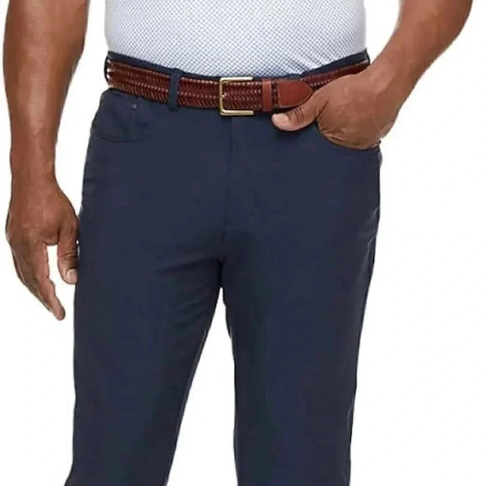 Greg Norman by Tasso Ella Men’s Flat Front Straight Leg Golf Pants Comfort